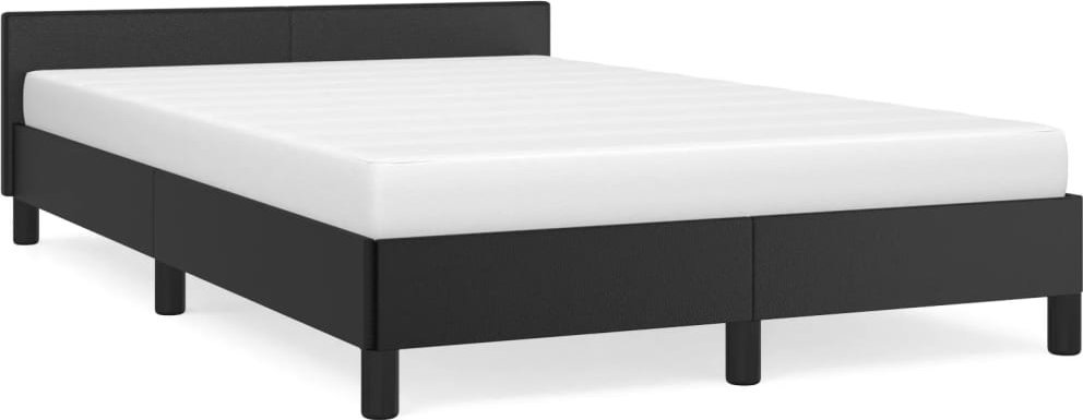 vidaXL vidaXL Rama łóżka z wezgłowiem, czarna, 120x190 cm, sztuczna skóra