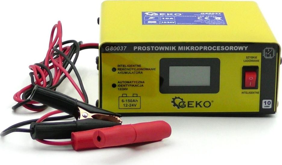 Geko Prostownik mikroprocesorowy LCD 12/24V (1/28) G80037