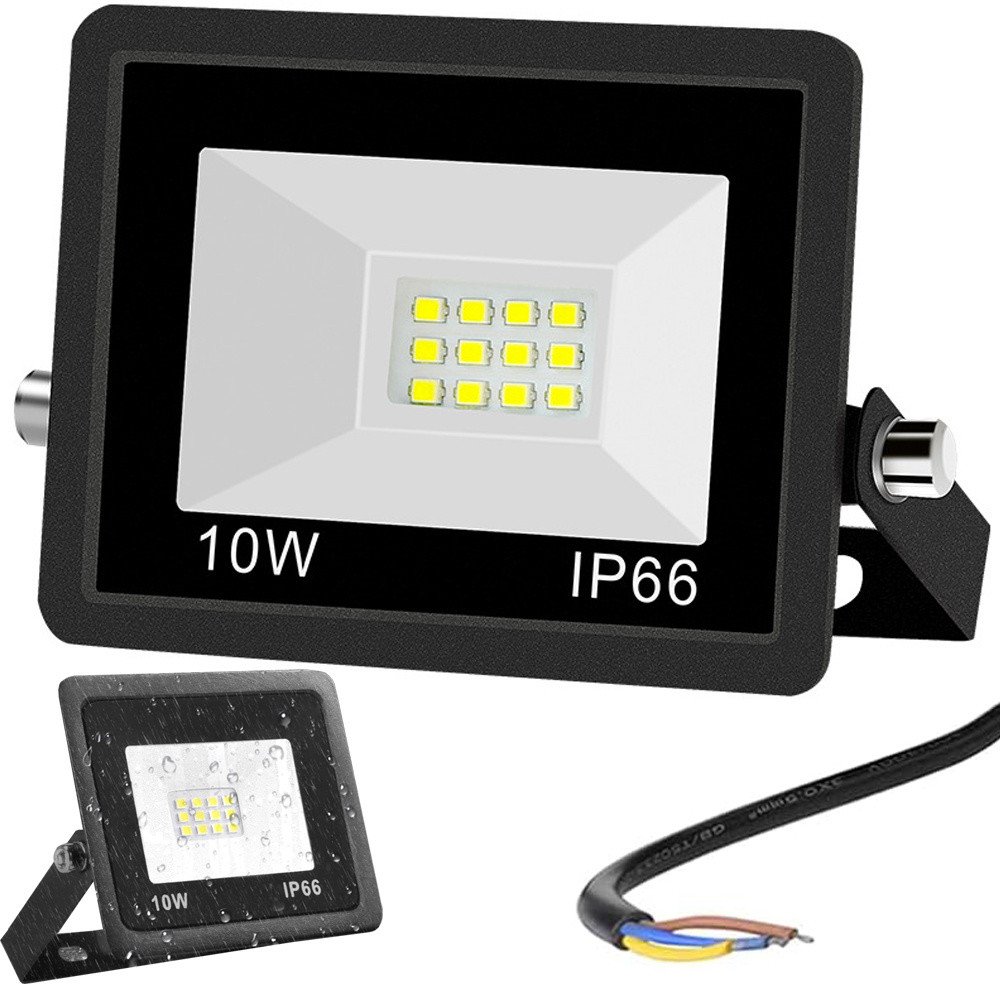 Naświetlacz halogen reflektor led 10w 6000k zewnętrzny wodoodporny ip66