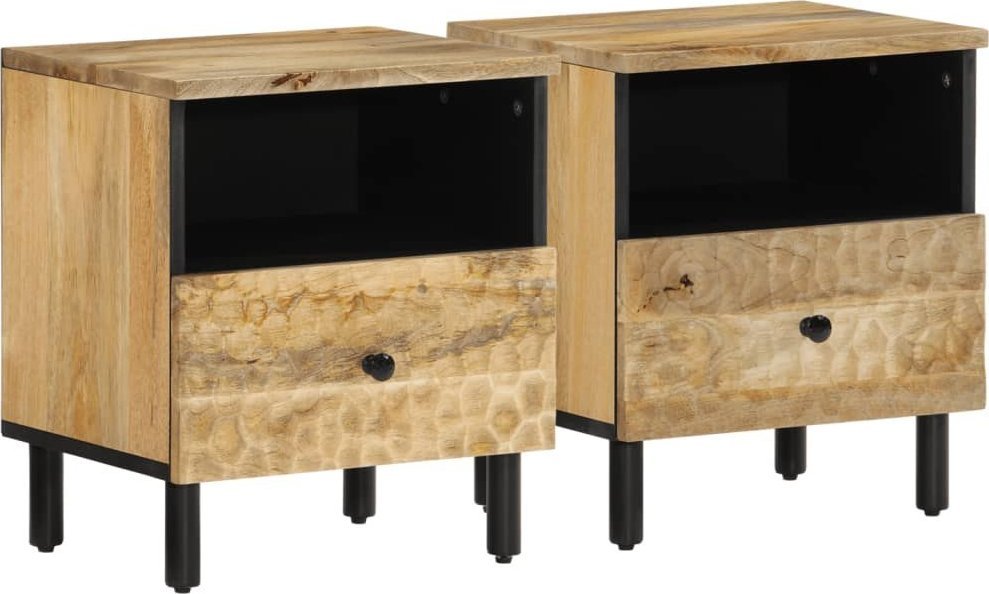 vidaXL Szafki nocne, 2 szt., 40x33x46 cm, lite drewno mango