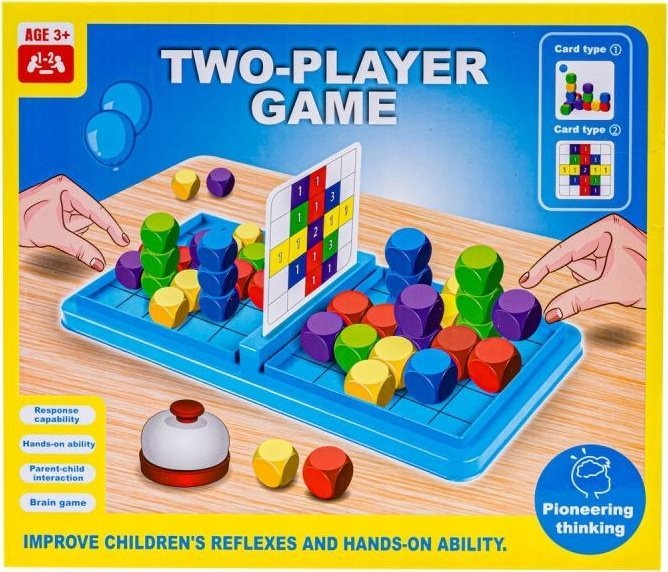 Logiczna Gra Na Refleks Klocki Karty FiszkiTwo Player Game DWÓCH GRACZY