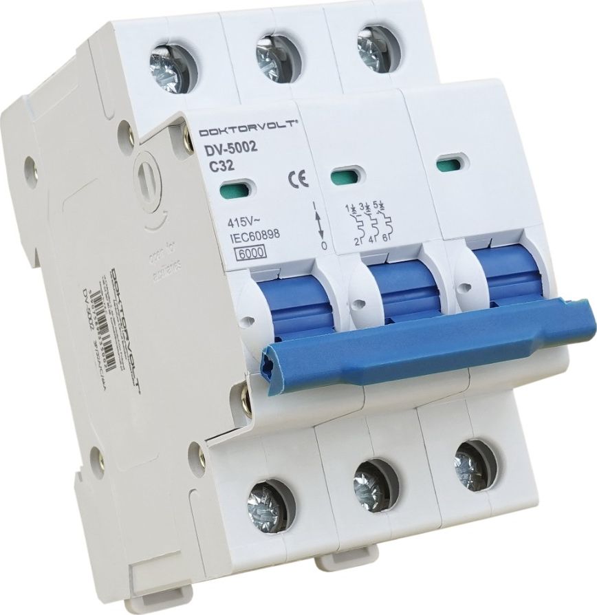Doktorvolt Wyłącznik nadprądowy 3P C32A 6kA bezpiecznik Typ S 5002