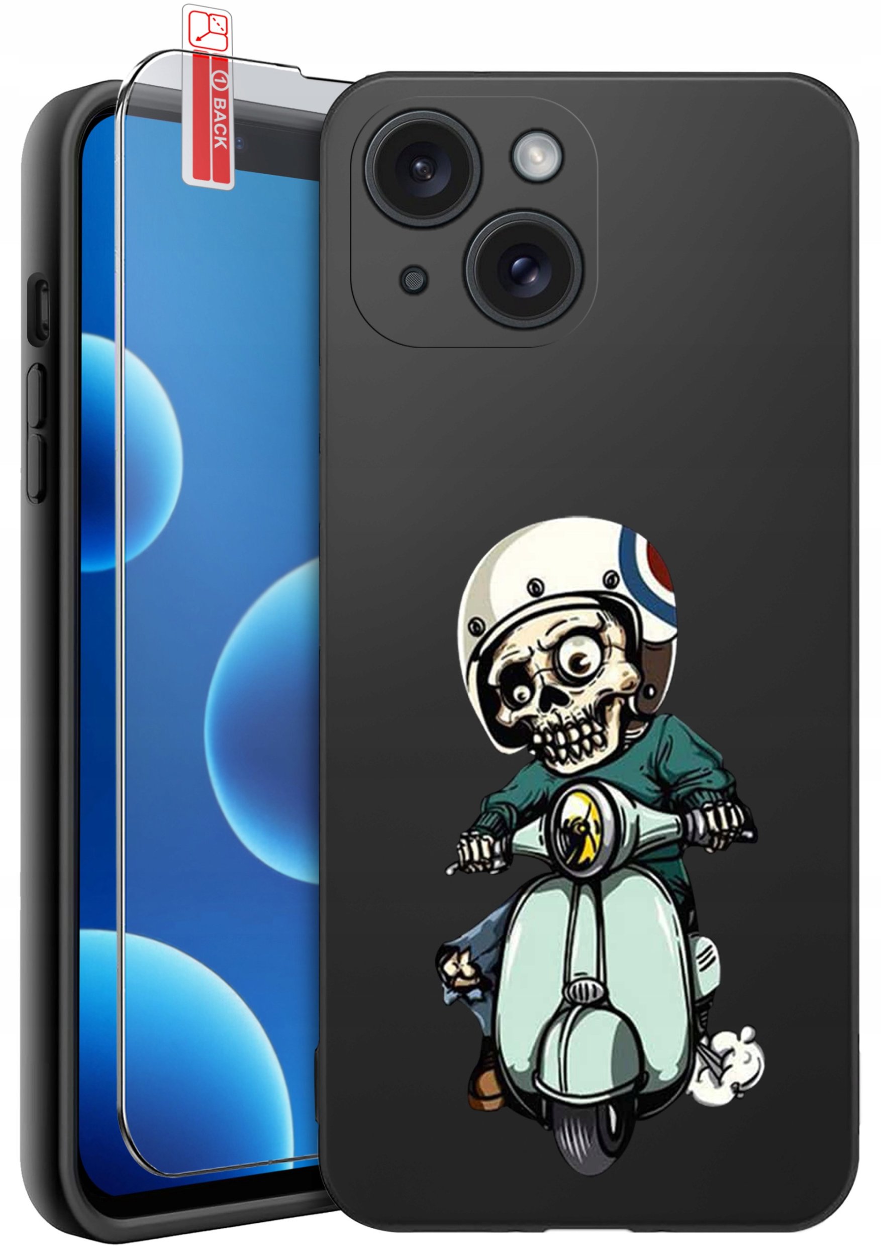 ETUI do iPhone 13 | 14 | WZORY | SILIKONOWE MATT CASE + SZKŁO 9H