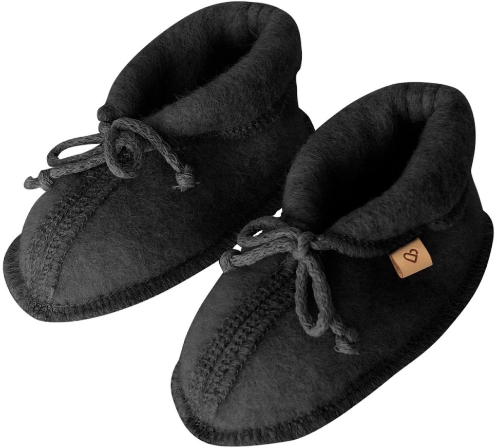 Zaffiro - Buciki dziecięce Wełna premium - Anthracite Rozmiar M (6-12m.)