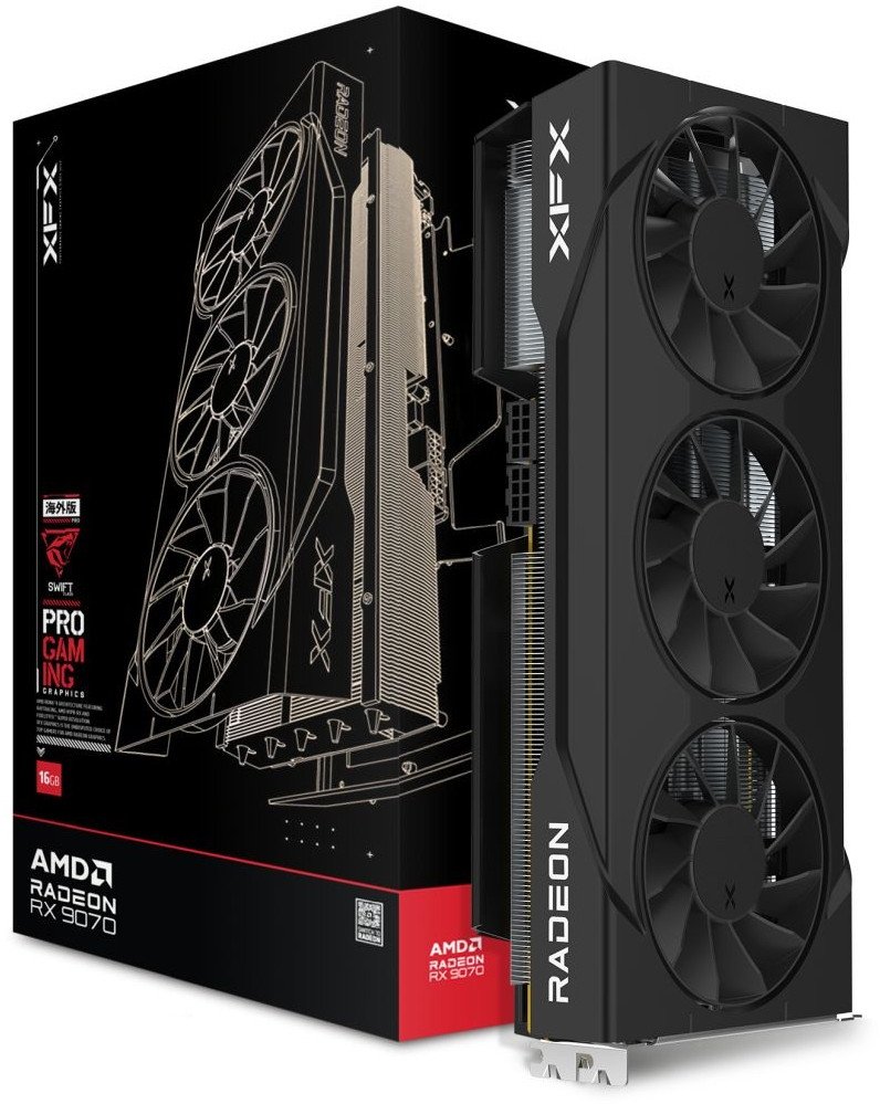 Karta graficzna XFX Swift Radeon RX 9070 OC Triple 90mm Fan Gaming 16GB GDDR6 (RX-97SWFT3B7)
