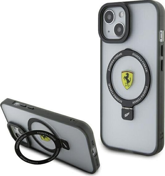 Ferrari Ferrari FEHMP15MUSCAH iPhone 15 Plus / 14 Plus 6.7" transparent hardcase Ring Stand 2023 Collection MagSafe