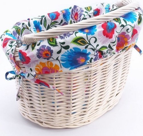 Wnuk Kosz rowerowy Haki (Biały/Wkład)