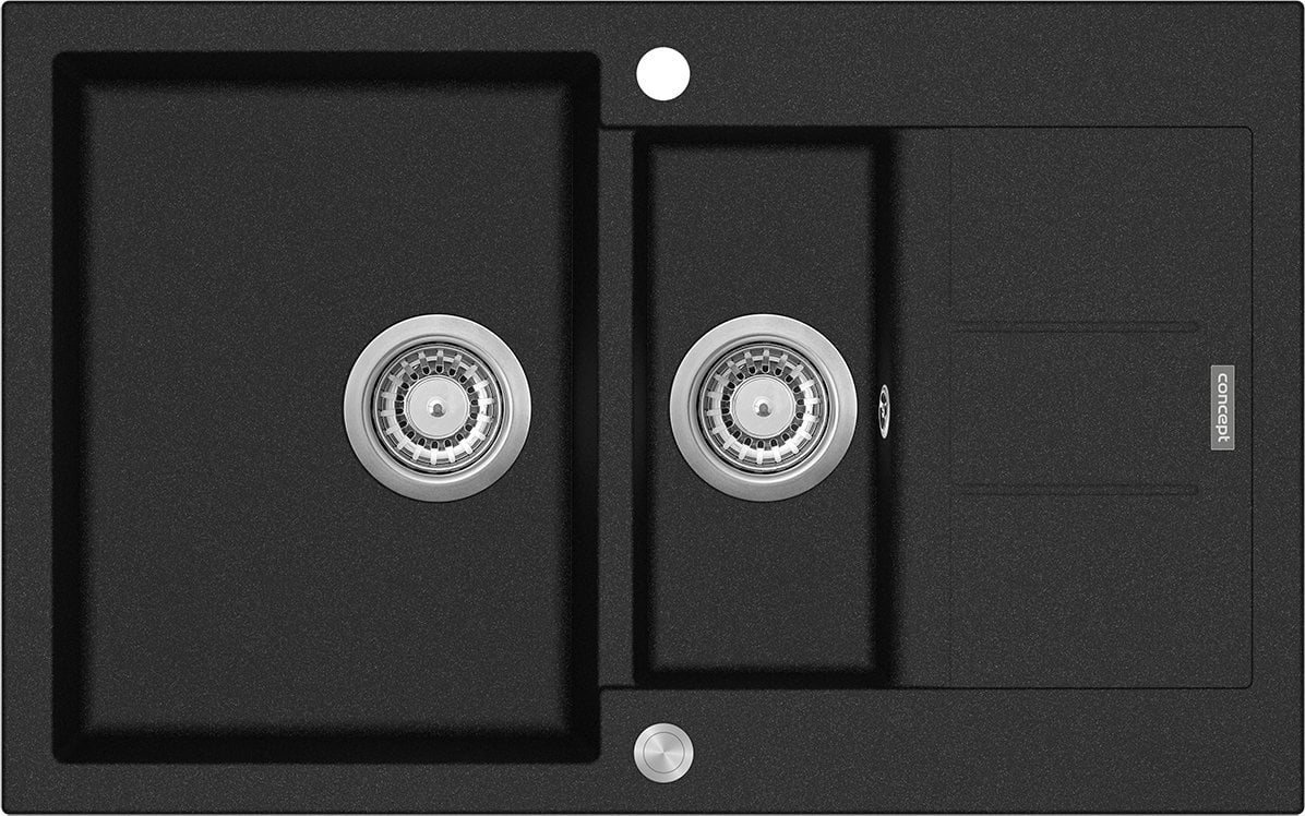 Zlewozmywak Concept kuchenny granitowy z ociekaczem CZARNY DG205C60bc