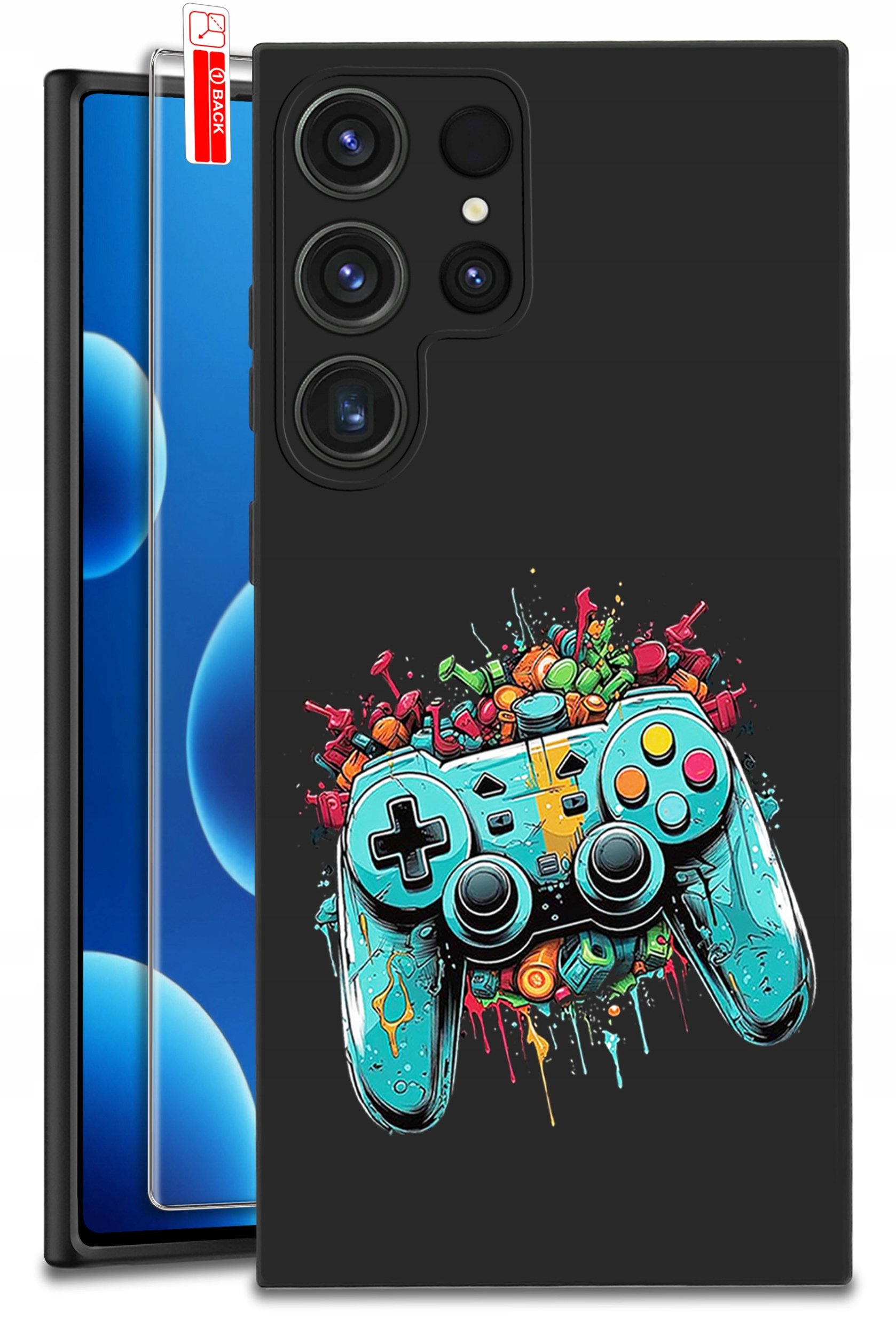 ETUI do Samsung Galaxy S25 Ultra WZORY | SILIKONOWE MATT CASE + SZKŁO 9H