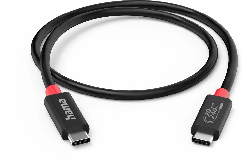Kabel USB Hama USB-C - USB-C 1 m Czarny (00200788)
