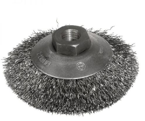 Szczotpol Szczotka tarczowa stożkowa drut falisty 115mm gwint M14