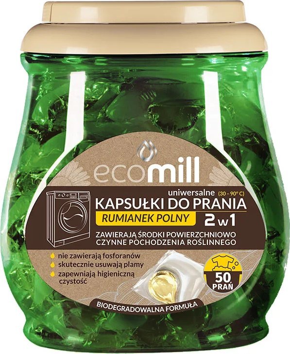 Mill Kapsułki do prania ECOMILL Rumianek Polny Uniwersalne 2w1 50 szt