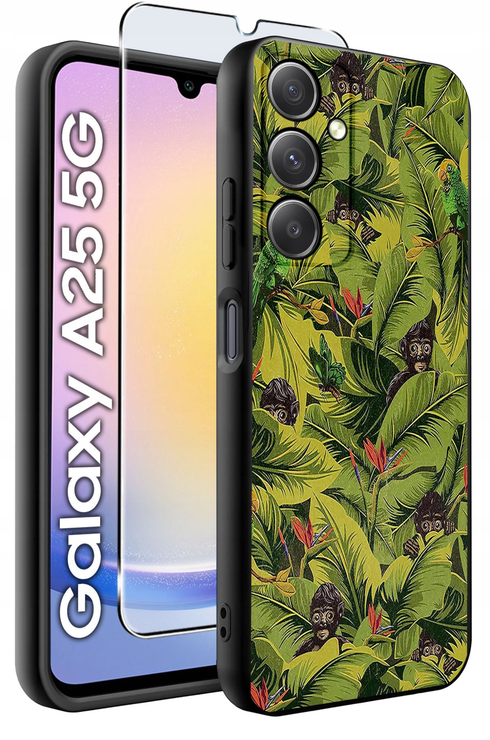 ETUI do Samsung A25 5G WZORY | SILIKONOWE MATT CASE + SZKŁO HARTOWANE 9H