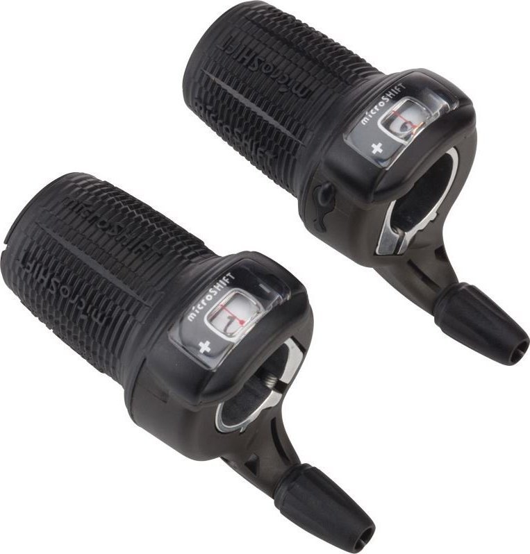 Microshift Manetki MICROSHIFT, Para, 8.rzędowe(3x8), Kompatybilne z Shimano, Twist Shifter, Optyczny Wskaźnik Przełożeń (NEW)