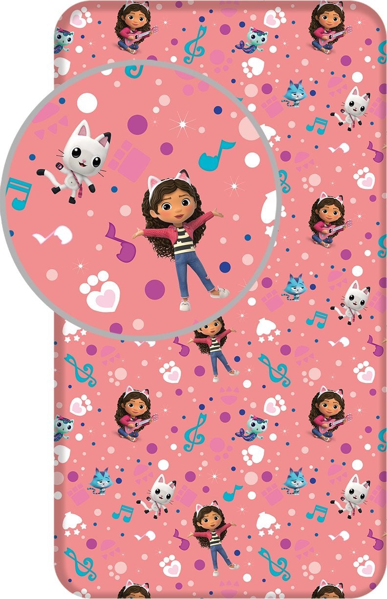 Jerry Fabrics KOCI DOMEK GABI PRZEŚCIERADŁO NA GUMCE DLA DZIECI 90x200