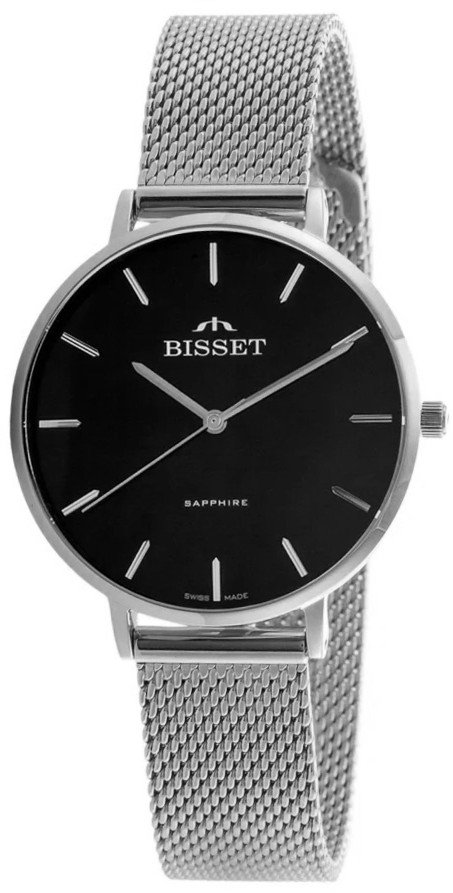 Szwajcarski zegarek damski Bisset BSBF32 srebrny czt a