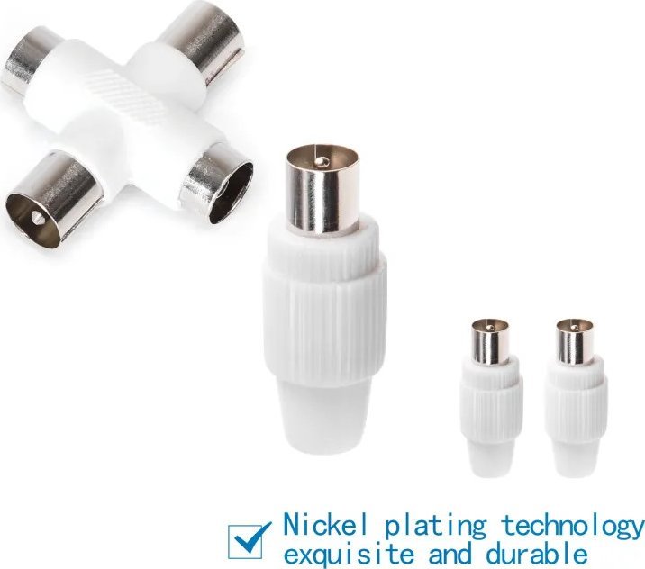 Adapter AV Aigostar Złącze antenowe gniazda TV 2 szt. + jack TV + 2x gniazdo wtykowe na Złącze antenowe gniazda TV 2 szt. + jack TV + 2x gniazdo wtyk