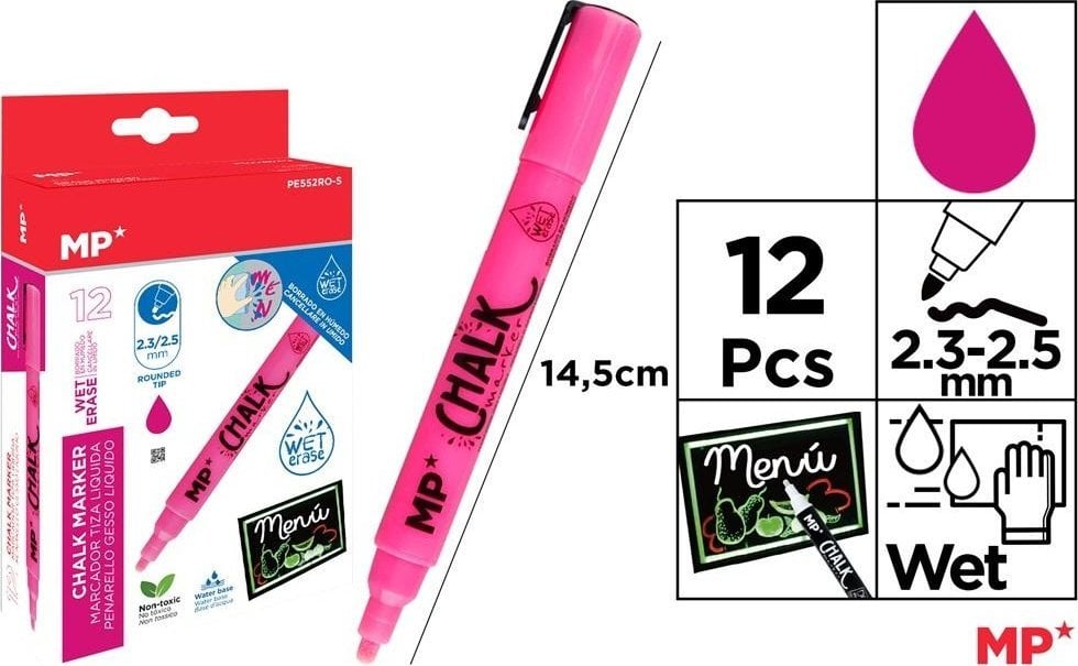 Teka Kreda w płynie różowa (12szt)