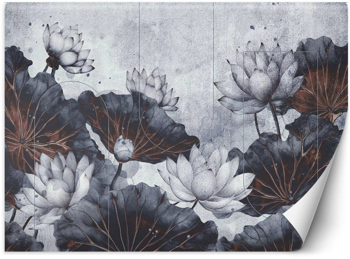 Feeby Fototapeta Kwiaty abstrakcja beton 450x315 xxl