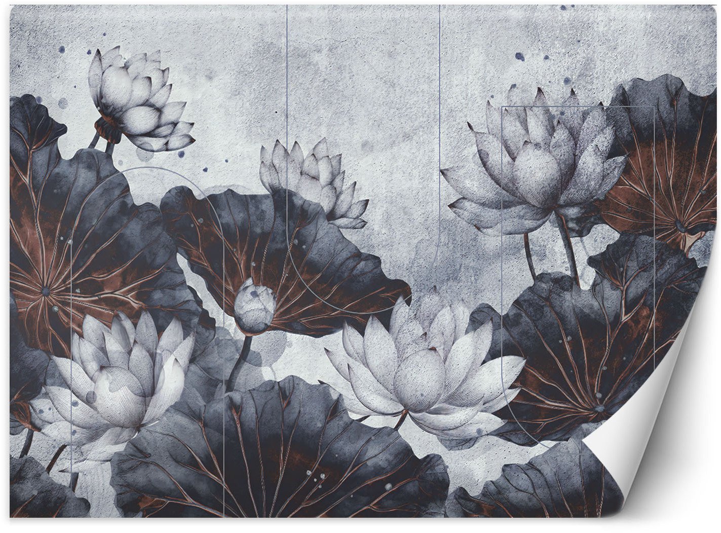 Feeby Fototapeta Kwiaty abstrakcja beton 450x315 xxl