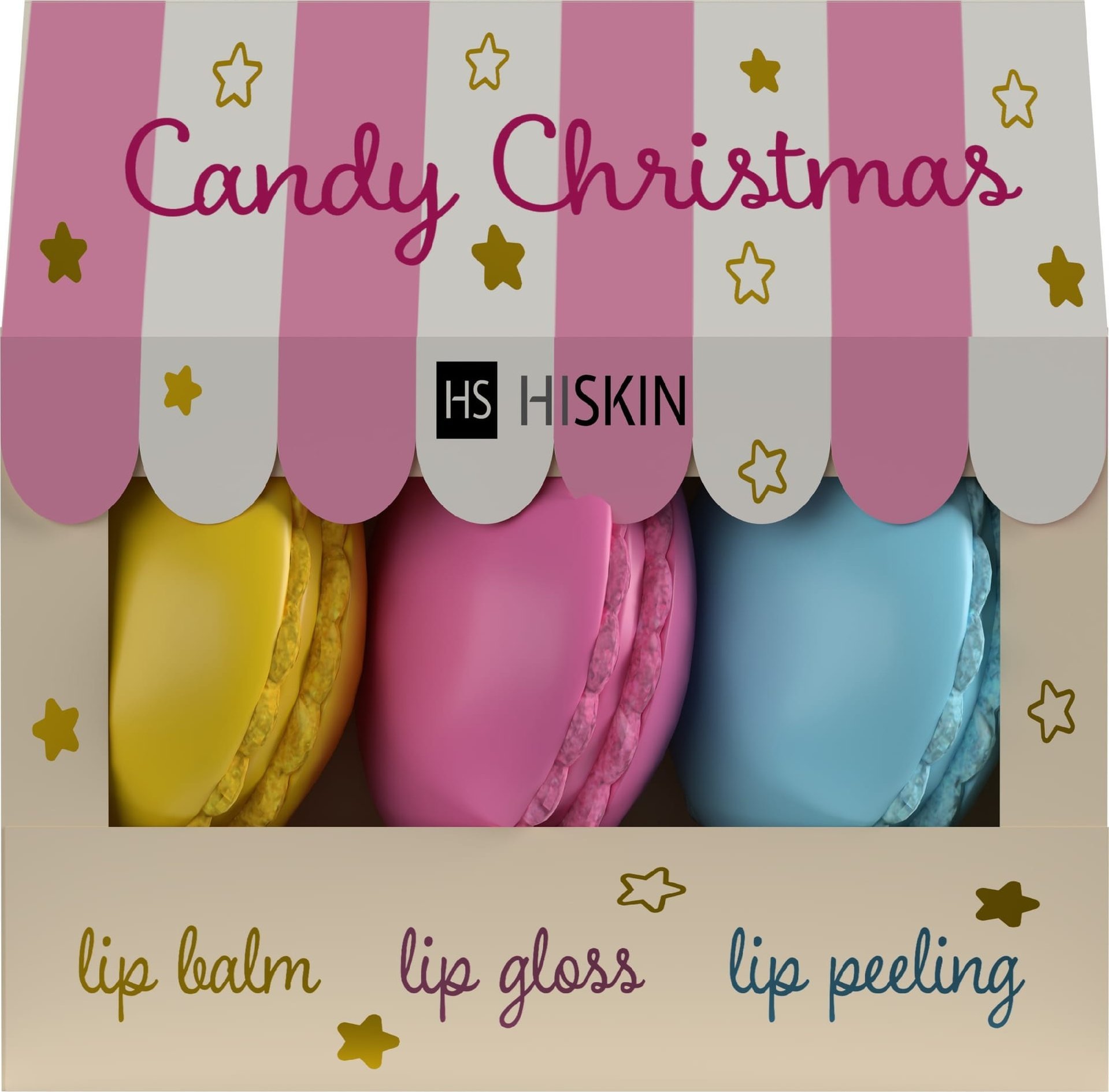 Hiskin Candy christmas Zestaw prezentowy do pielęgnacji ust (peeling+balsam+błyszczyk)