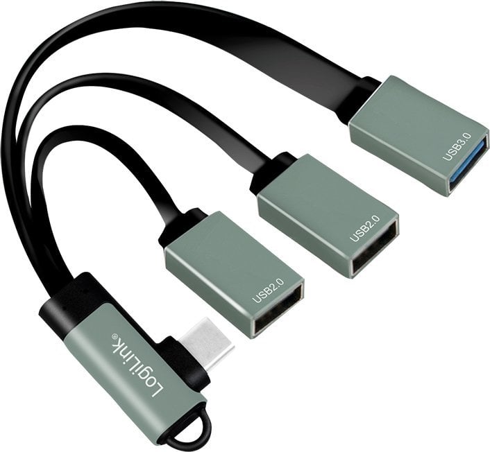 Adapter USB LogiLink LogiLink 3-portowy USB-C kątowy