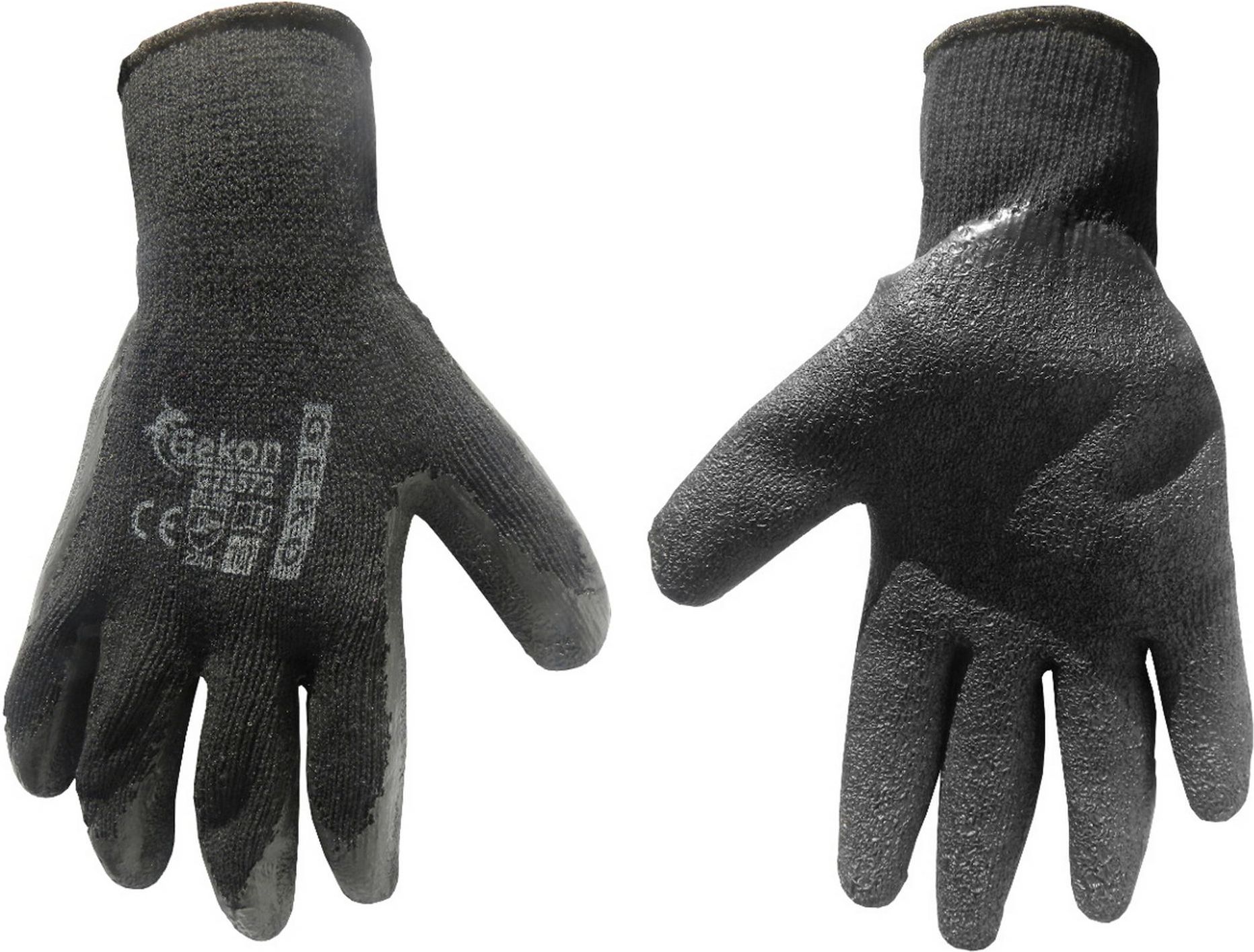 Geko Rękawice ochronne GEKON r.10/latex,czarne grube/(12/240)