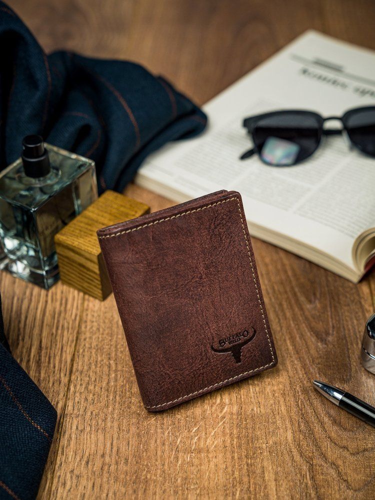 Buffalo Wild Poręczny Męski Portfel Buffalo Wild Skórzany RFID