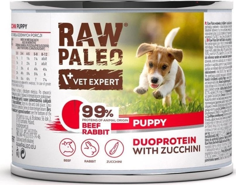Raw Paleo Beef&Rabbit Puppy Can 200g