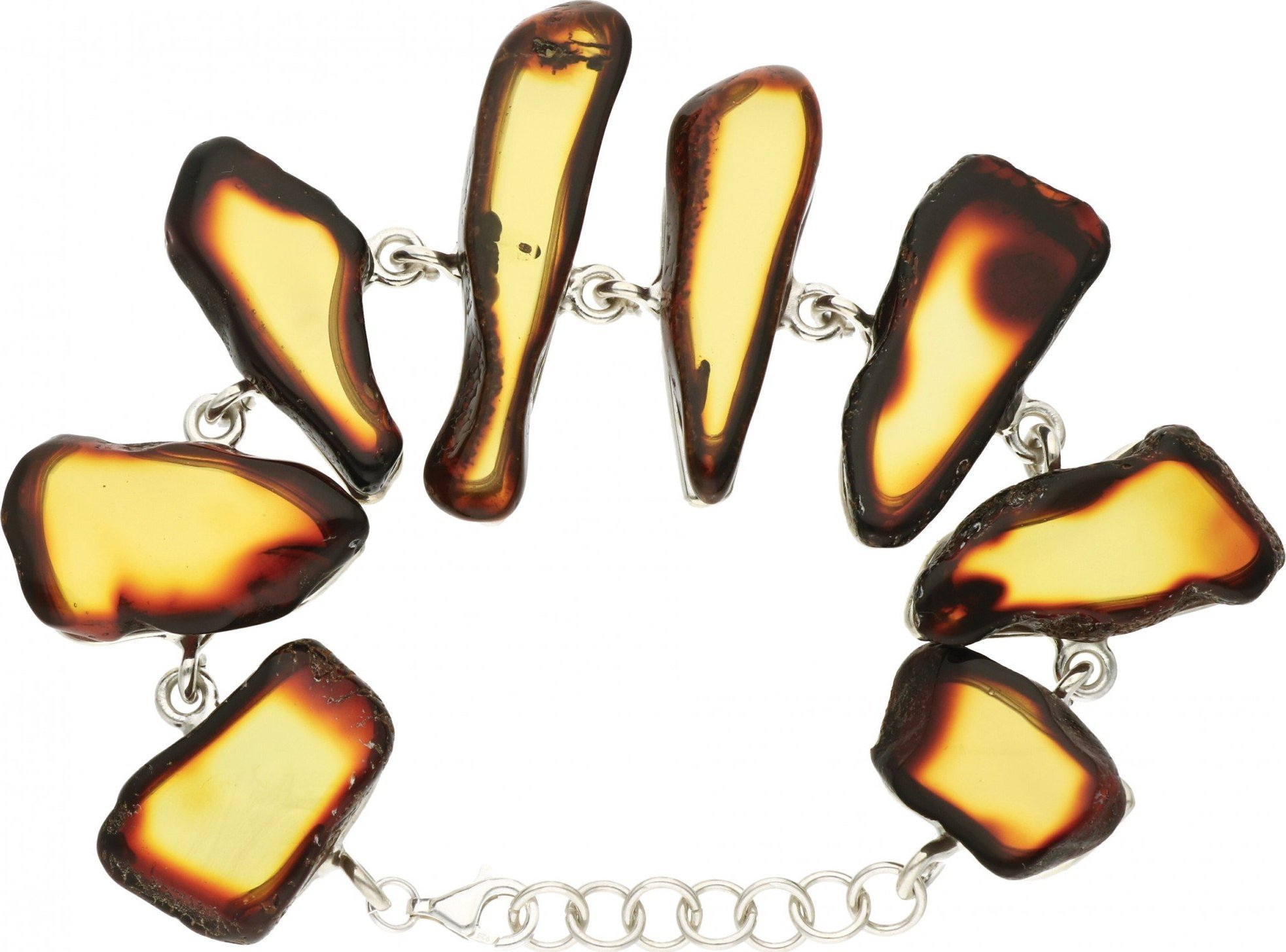 Rosanto Oryginalna bransoleta z bursztynem bałtyckim 21 cm 925