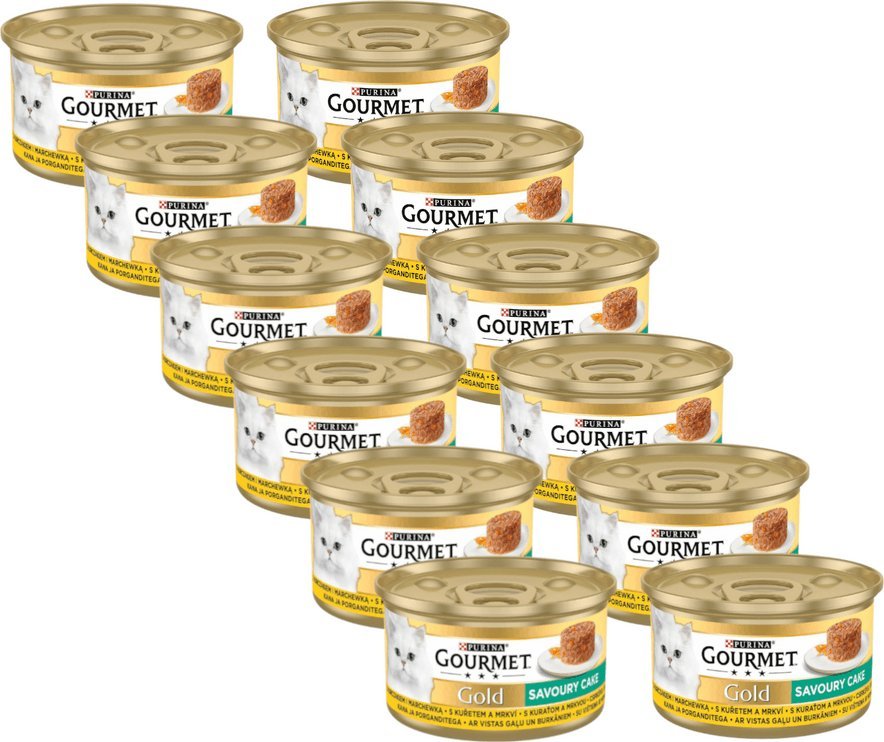 Purina Purina Gourmet Gold Savoury Cake z kurczakiem i marchewką 12x85g