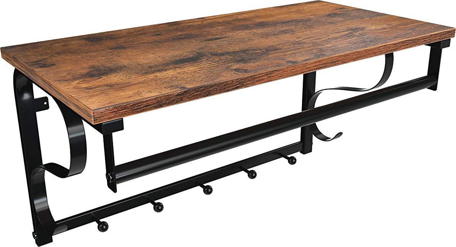 Elior Półka wisząca z wieszakiem do loftowego przedpokoju- Jorkis 12X