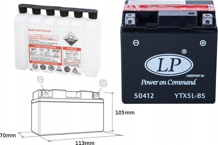 Akumuliatorius 4 Ah 80A EN 12V