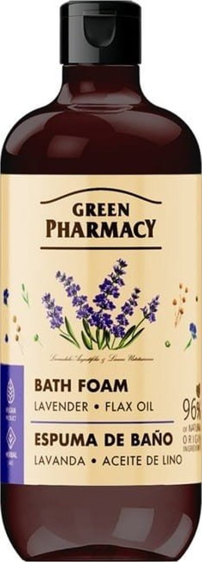 Green Pharmacy Pianka do kąpieli Lawenda + Olej lniany 500ml