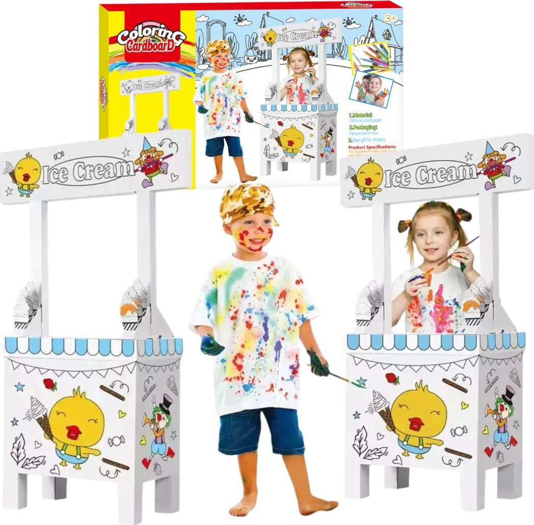 ZESTAW ARTYSTYCZNY LODZIARNIA DO SKŁADANIA MALOWANIA KOLOROWANIA Z TEKTURY