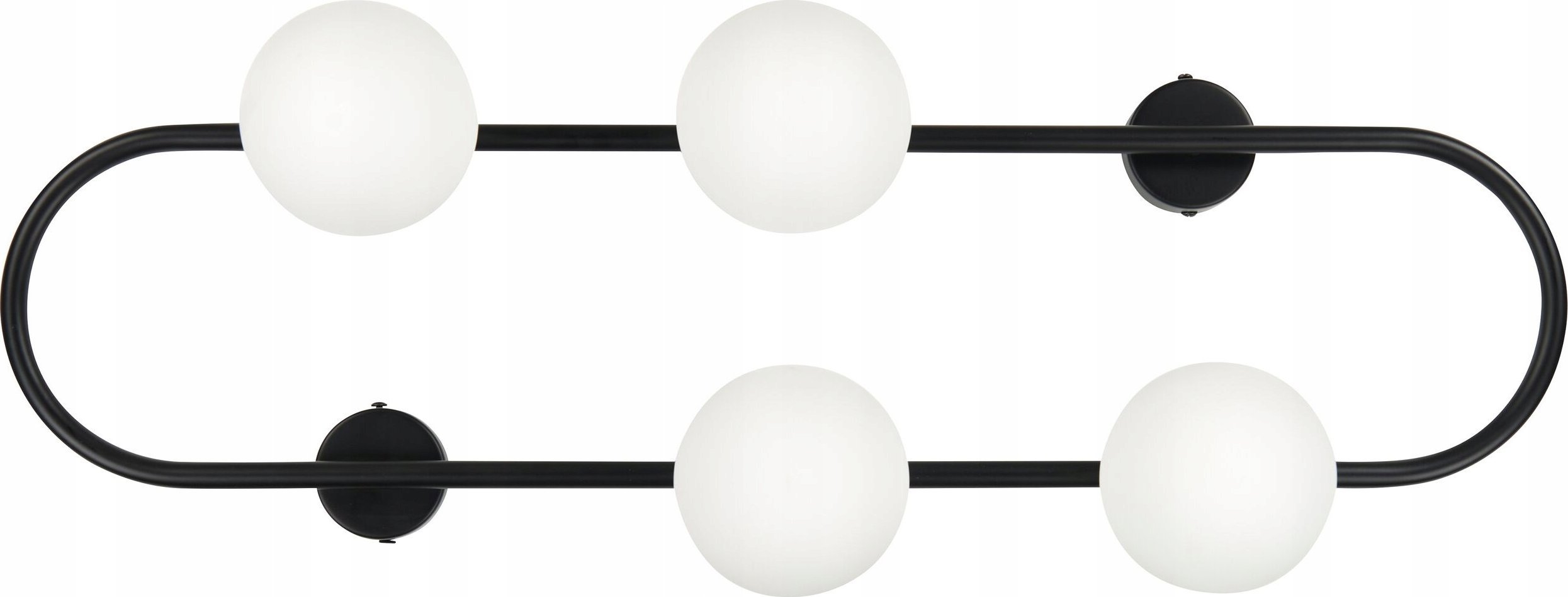 Kinkiet Beliani Lampa ścienna 4-punktowa metalowa czarna YANGO