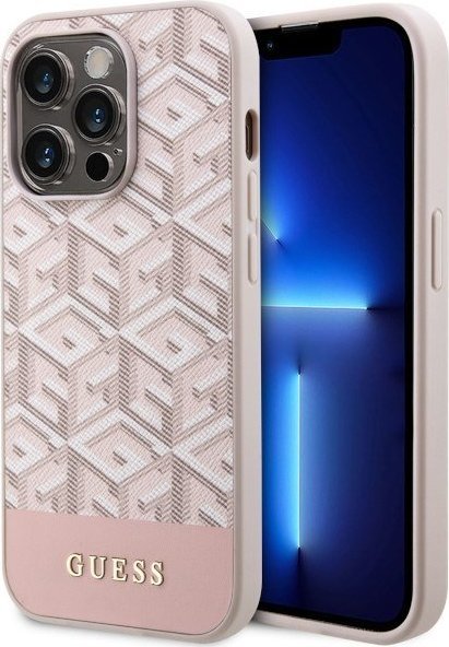 Guess Etui GUHMP14LHGCFSEP Apple iPhone 14 Pro różowy/pink hard case GCube Stripes MagSafe