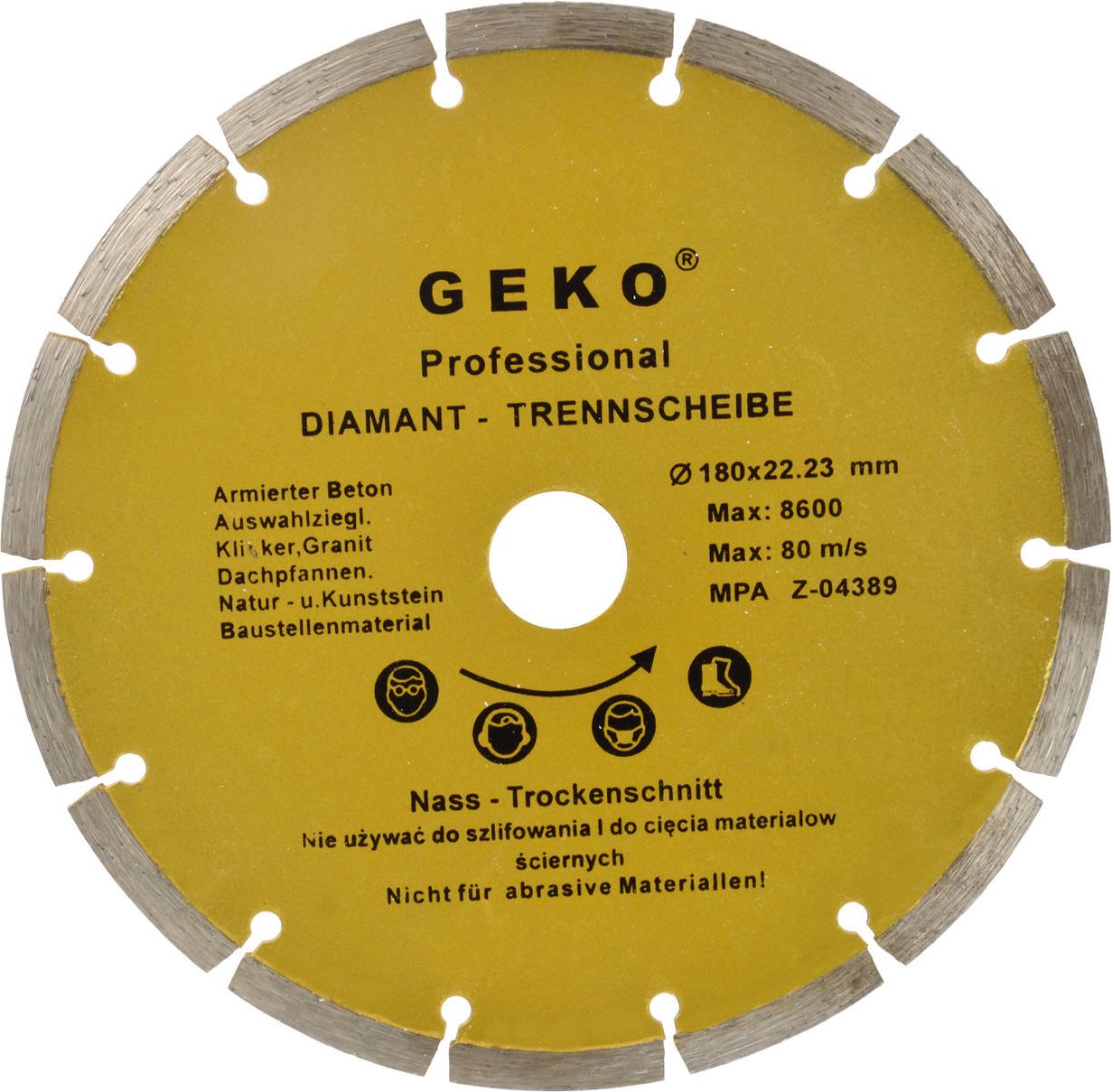 Geko Tarcza diam.180mm segment.GEKO PROFI(50)