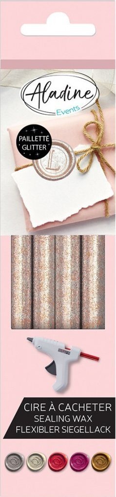 Pałeczki laku 4szt. Perłowe z Brokatem