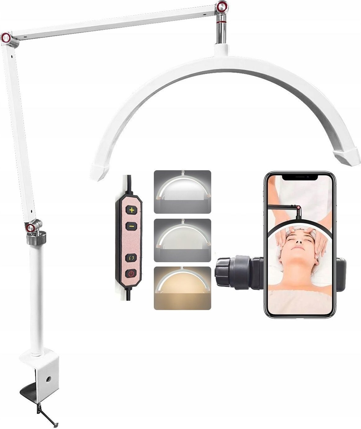 Lampa Led Kosmetyczna Bezcieniowa Do Makijażu Paznokci Przedłużania Rzęs / C180 / Biały