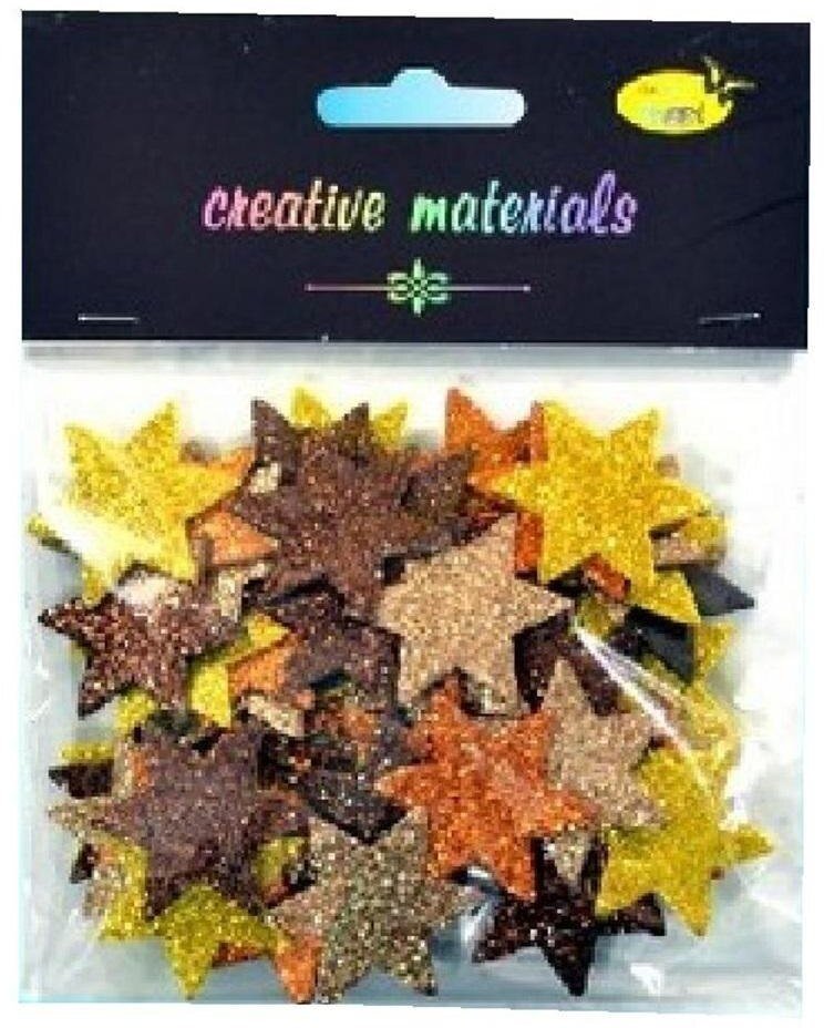 Gwiazdki z pianki brokatowej kolorowe 60szt