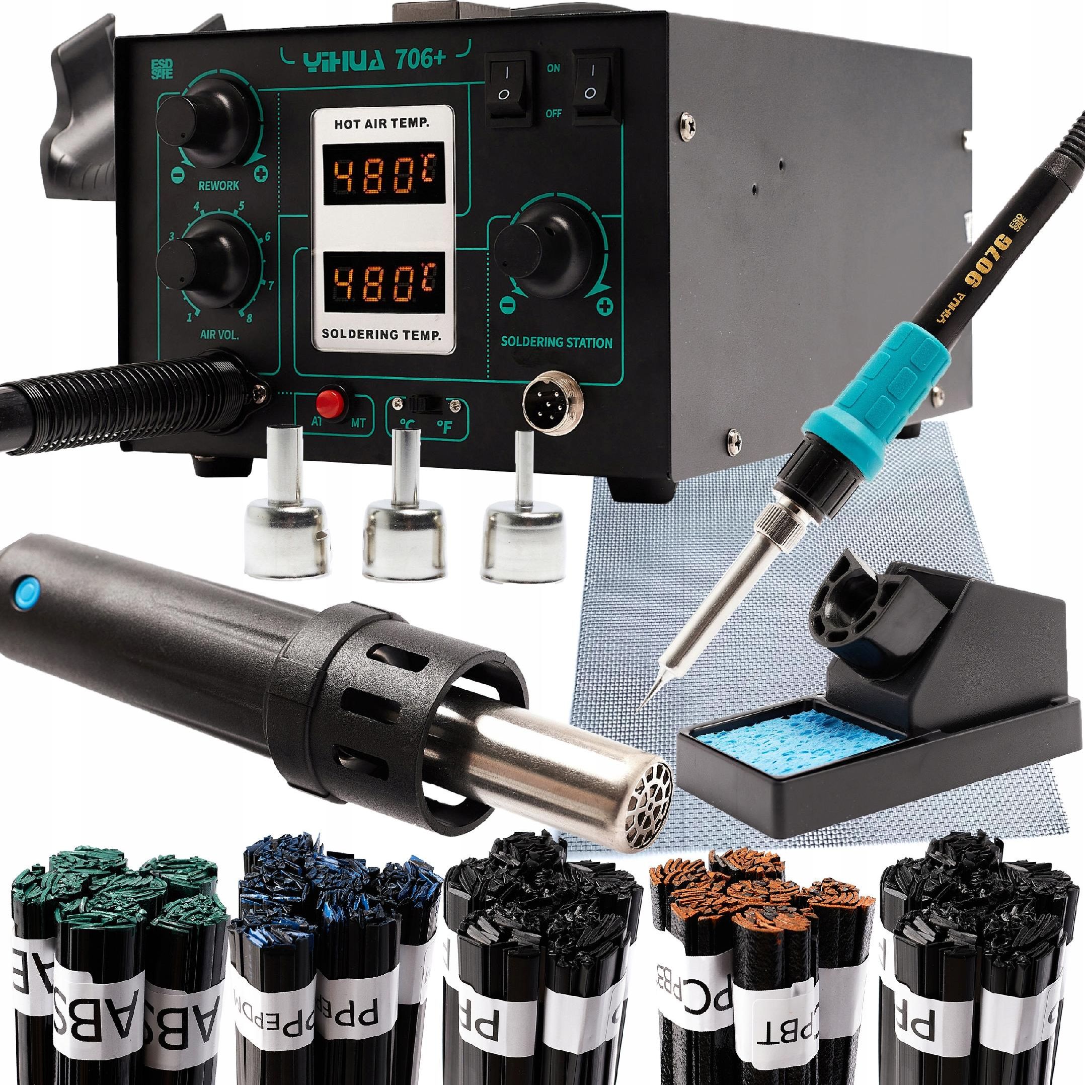 Techrebal HIT! SPAWARKA PLASTIKU YIHUA 706+ ZESTAW PLASTIKÓW