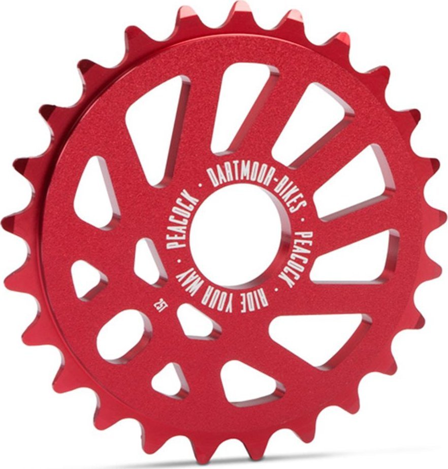 Zębatka BMX Peacock alu 6061, 25 zębów, czerwona anodowana