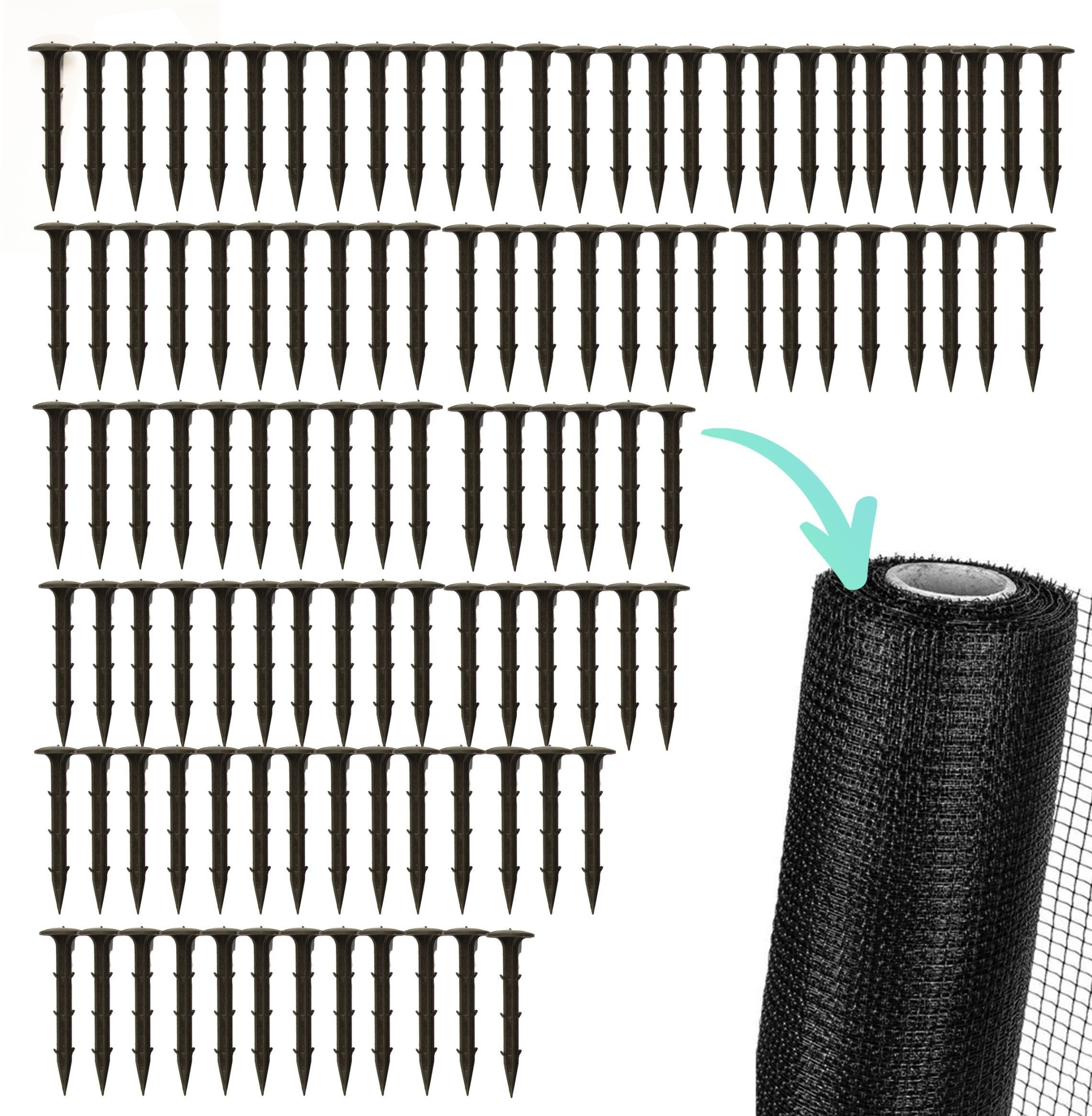 Kołki kotwy do mocowania agrowłókniny siatki na krety zestaw 100 sztuk