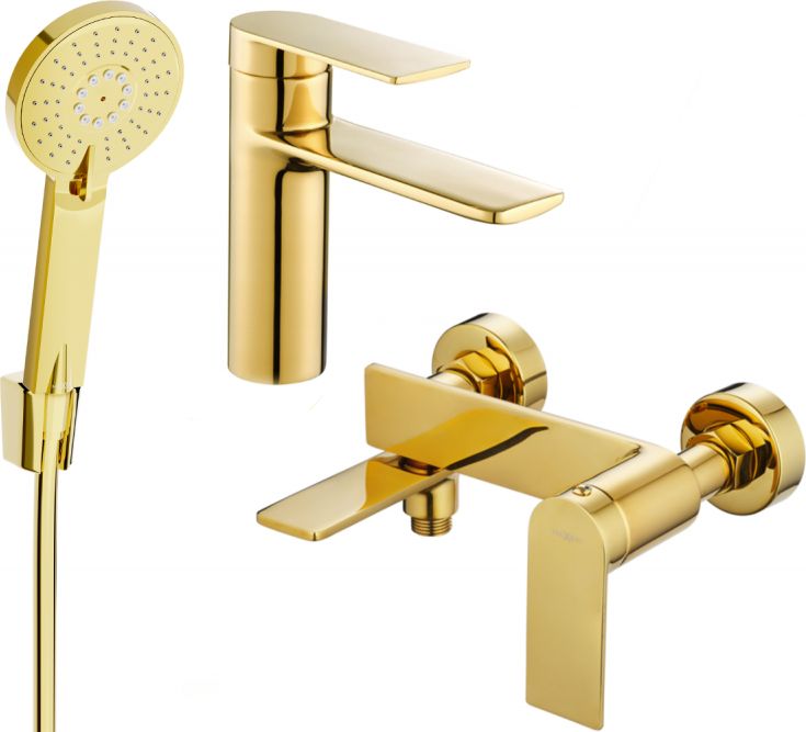 Mexen Mexen Zero R40 zestaw wannowy, złoty - 71103R40-50