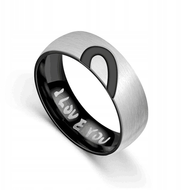 SERCE OBRĄCZKA PIERŚCIONEK ŚLUBNA STAL 316L r.28