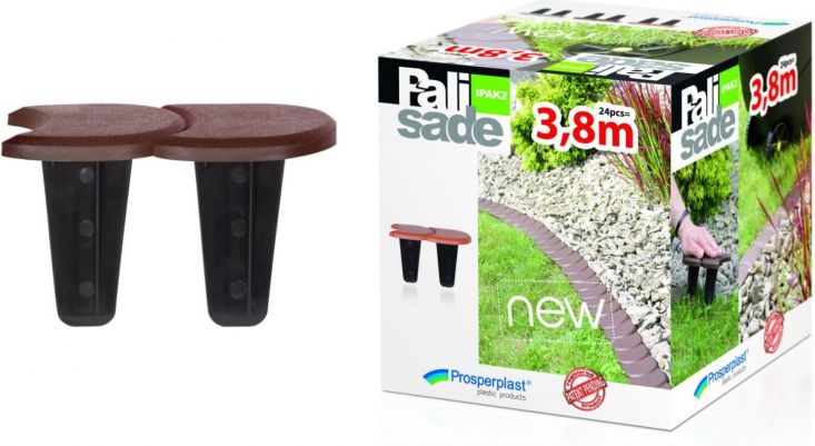 Prosperplast Palisada ogrodowa płaski kamień brązowa 12cm x 3,8m (IPAK2-R222)