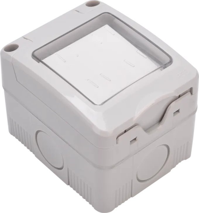 Aigostar Wodoodporny włącznik pojedynczy jednobiegunowy natynkowy szary Wodoodporny łącznik pojedynczy jednobiegunowy natynkowy szary