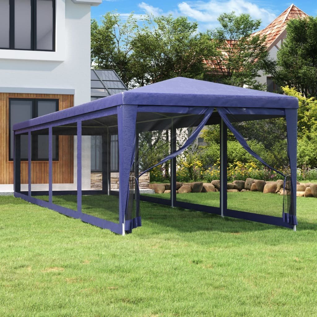 vidaXL vidaXL Namiot z 10 ścianami z siatki, niebieski, 3x12 m, HDPE