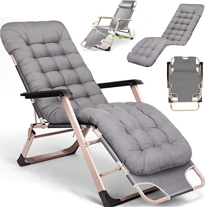 OGRODOWY FOTEL LEŻAK PLAŻOWY TURYSTYCZNY PODUSZKA ROZKŁADANY WYGODNY MOCNY